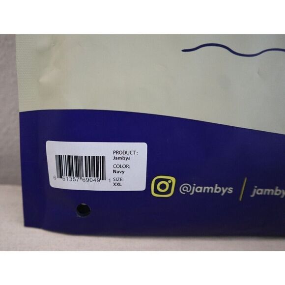 Jambys Unisex Sz 2XL Navy/Navy Soft Breathable Boxer Shorts w/Pockets - Picture 10 of 10